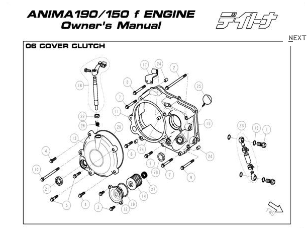 Daytona Anima 150 and 190 4V O.E.M. Clutch Cover Parts